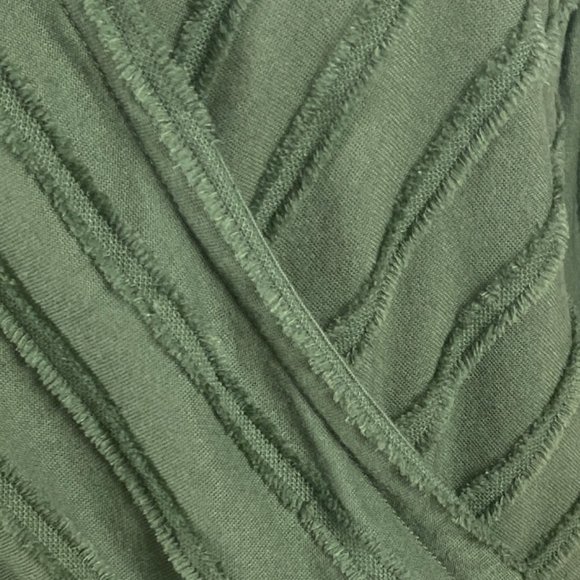 Maeve Anthropologie Audre Faux Wrap Surplice Shirt Green Striped Long Sleeve-XS - Picture 8 of 15